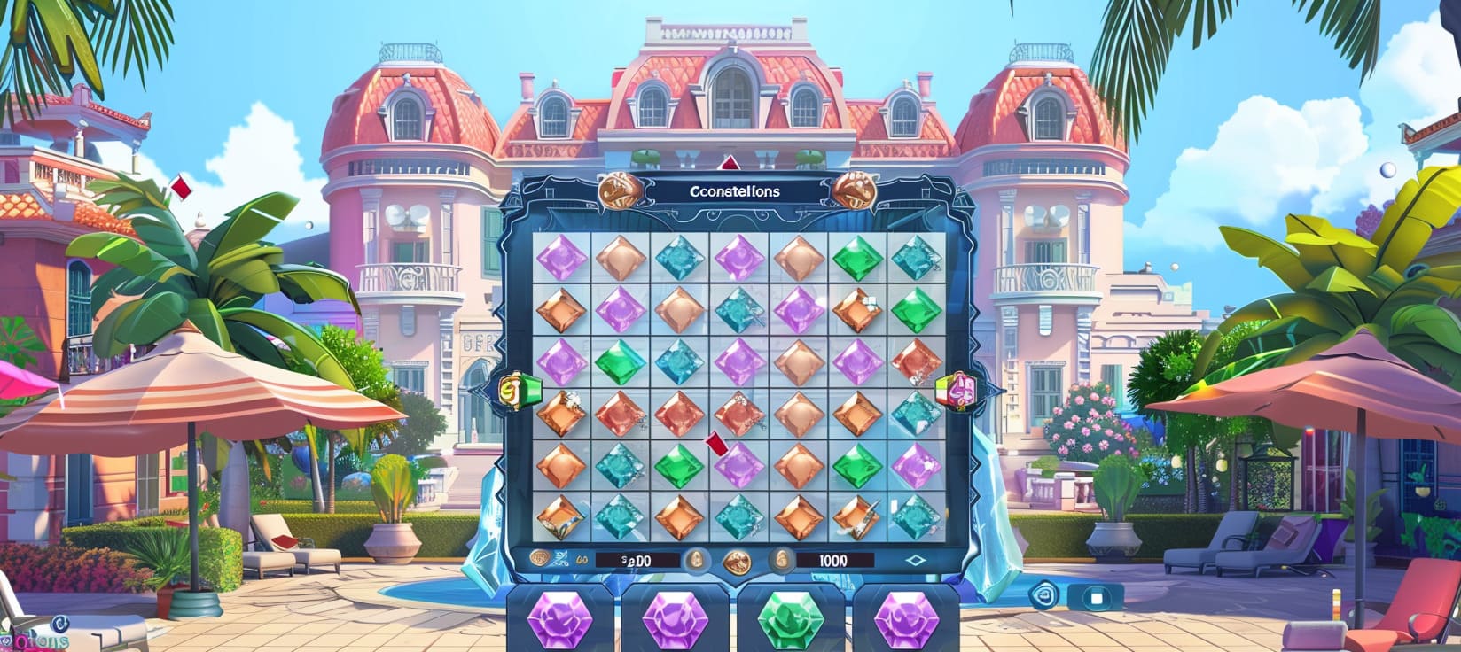 onebra Constellations slot game cassino online com pedras preciosas